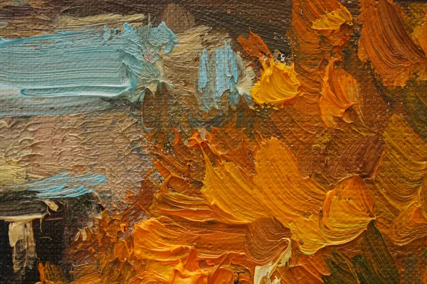Pinceladas de colores al óleo sobre lienzo — Foto de Stock