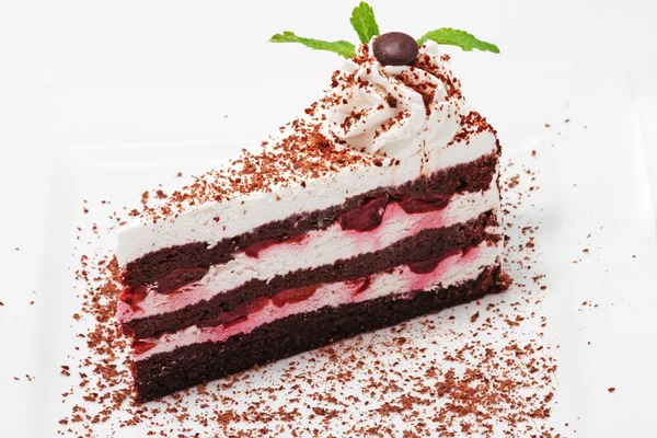 Gâteau à la cerise et au chocolat — Photo
