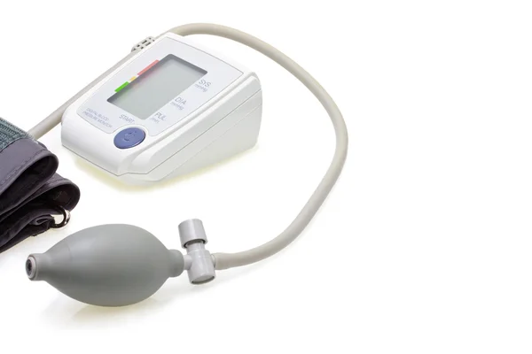 白で隔離されるデジタル血圧計 — ストック写真