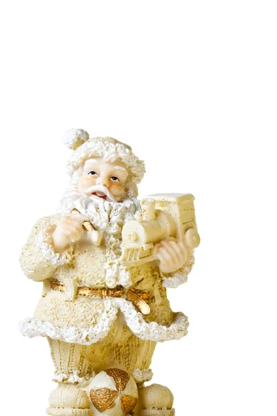 Santa claus beeldje met geschenken — Stockfoto