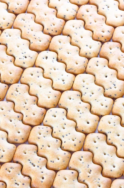 stock image Small shaped browned crisp biscuits as tile background