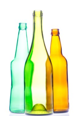 Empty wine and beer bottles clipart