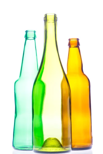 Empty wine and beer bottles — Stock Photo, Image