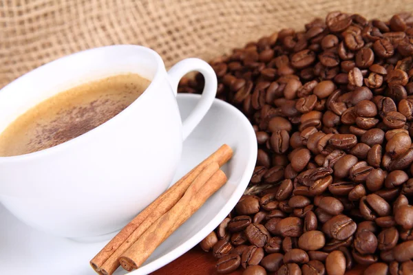 stock image Cup of coffee with cinnamon