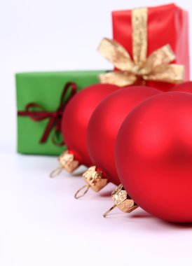 Christmas balls and gifts