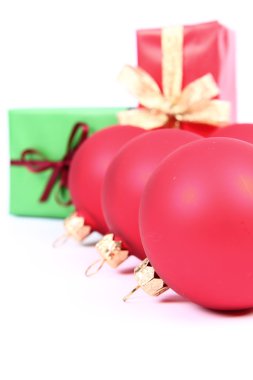 Christmas balls and gifts