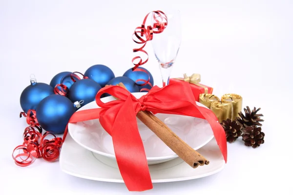 Kerst tafel dekken — Stockfoto