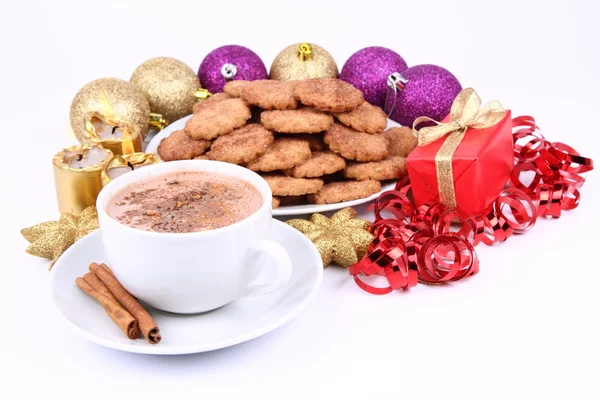 Varm choklad och kakor — Stockfoto