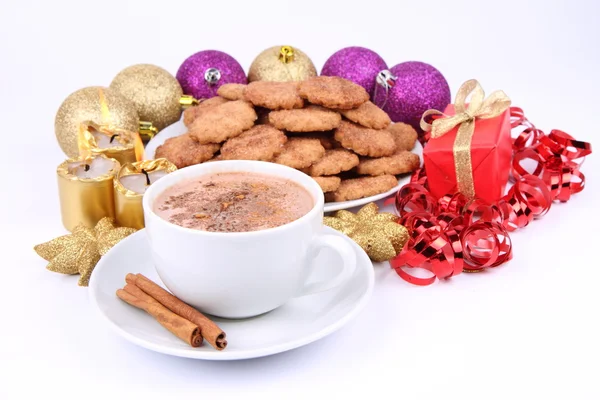 Forró csokoládé és a cookie-k — Stock Fotó