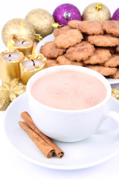 Warme chocolademelk en cookies — Stockfoto