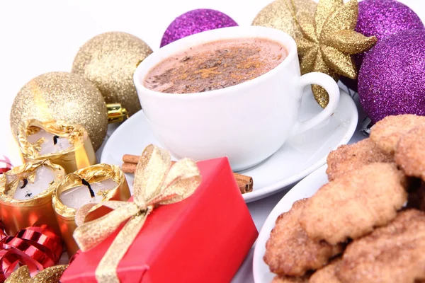Horká čokoláda a soubory cookie — Stock fotografie