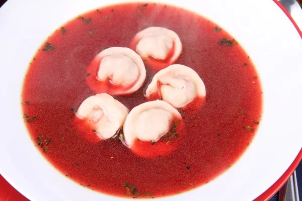 Kırmızı pancar çorbası — Stok fotoğraf