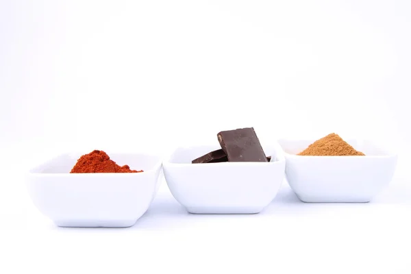 Zimt, Schokolade und Chili — Stockfoto