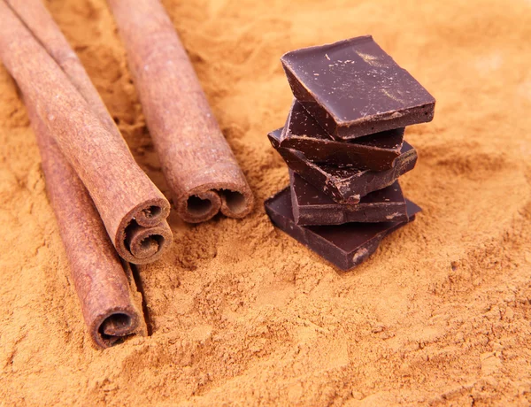 Chocolate e canela — Fotografia de Stock