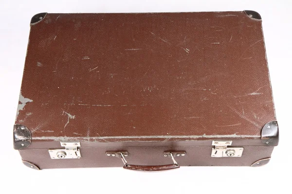 Vintage Koffer Auf Weißem Hintergrund — Stockfoto