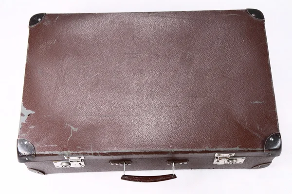 白い背景の上にヴィンテージのスーツケース — ストック写真