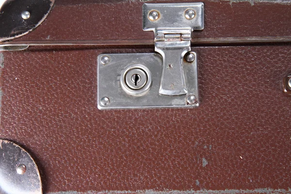 Vintage Koffer Ein Schloss Großaufnahme — Stockfoto