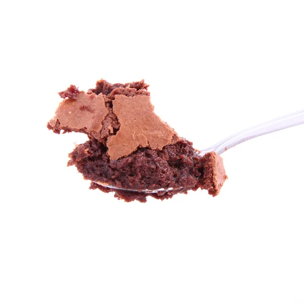Uma mordida de brownie — Fotografia de Stock