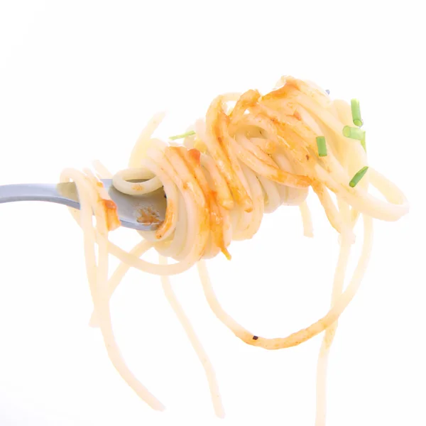 Spaghetti Sauce Bolognese Hanging Fork — Stock Photo, Image