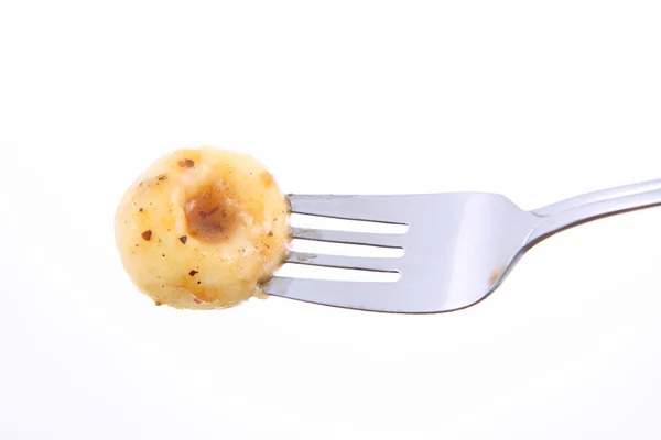 Dumpling on a fork — Stock Photo, Image