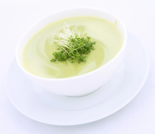 Zuppa di piselli e mozzarelle — Foto Stock