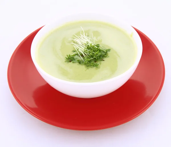 Zuppa di piselli e mozzarelle — Foto Stock