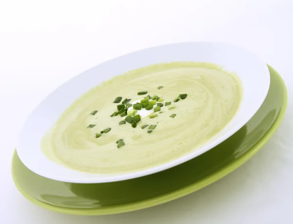 Zupa z grochu i mozzarellą — Zdjęcie stockowe