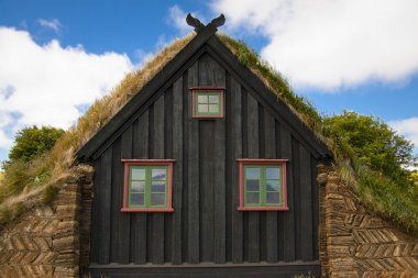 Part of wooden church at Vidimyri - Iceland clipart