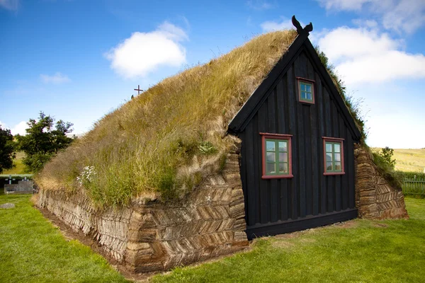 Stary drewniany kościółek, Islandia na vidimyri — Zdjęcie stockowe