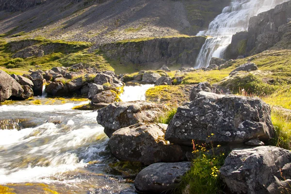 Dynjandi vattenfall - Island, Västfjordarna. — Stockfoto