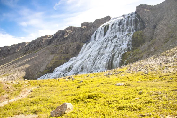 Vestfirðir - dynjandi waterval, IJsland — Stockfoto