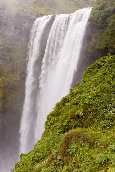 Cachoeira Skogafoss Sul Islândia Hora Verão — Fotografia de Stock
