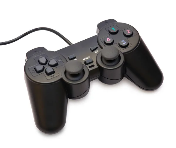 O joystick preto em um fundo branco — Fotografia de Stock