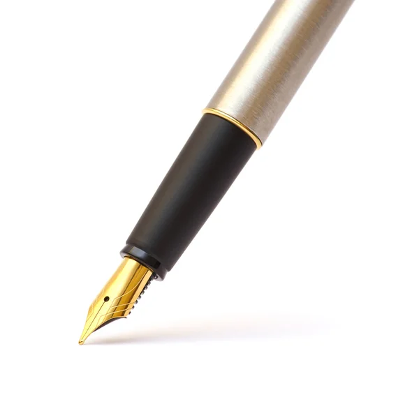 Długopis Złoto Czarnego Białym Tle — Zdjęcie stockowe