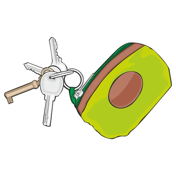 Schlüsselanhänger mit Schlüssel — Stockvektor