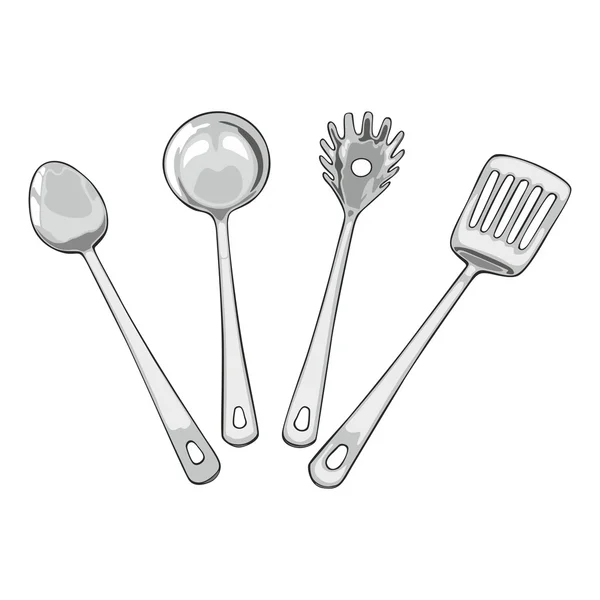 Fyra verktyg för matlagning — Stock vektor