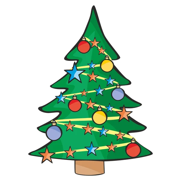 Illustrazione dell'albero di Natale isolato — Vettoriale Stock