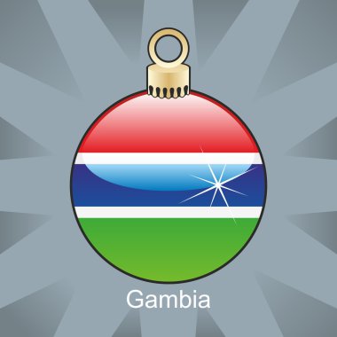 Gambia flag in christmas bulb shape clipart