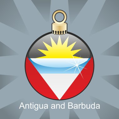 Antigua ve barbuda bayrağı Noel ampul şeklinde