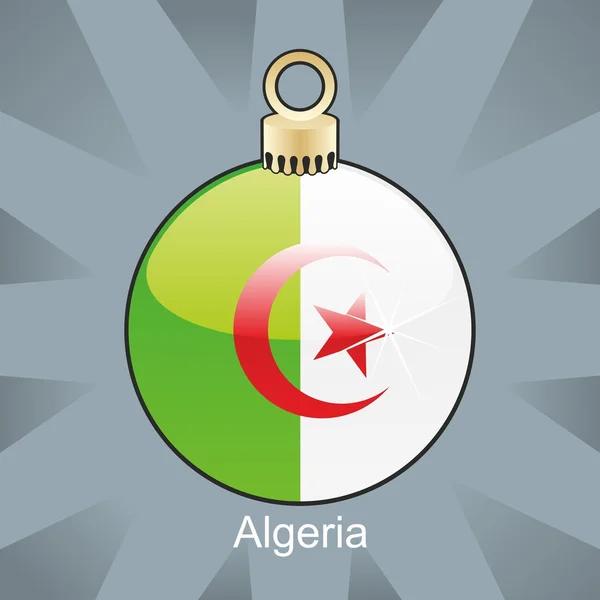 Algeria bandiera a forma di lampadina di Natale — Vettoriale Stock