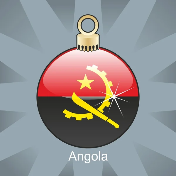 Angola flag in christmas bulb shape — Stock Vector