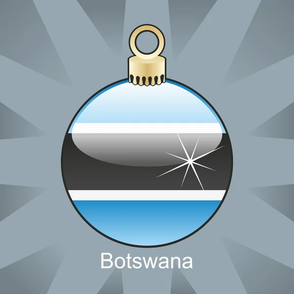 Botswana-flaggan i jul glödlampa form — Stock vektor