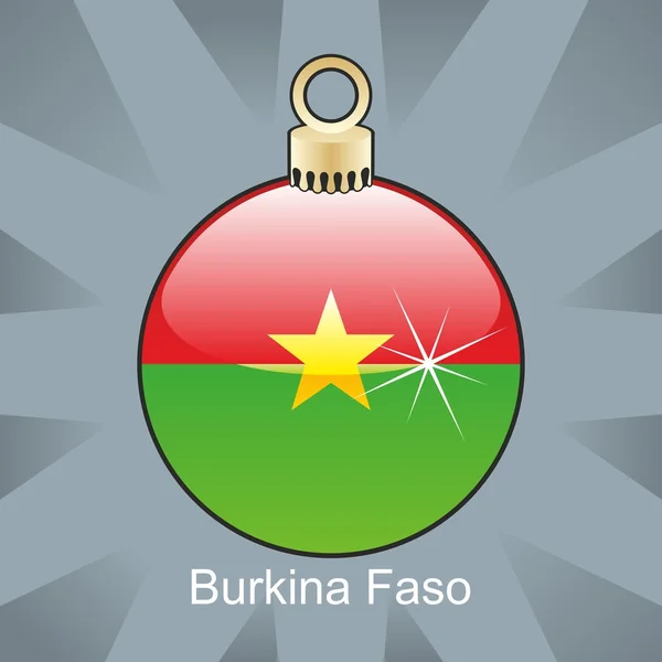 Burkina Faso flag in christmas bulb shape — 图库矢量图片