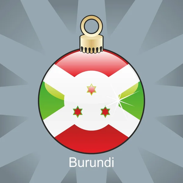Vlajka Burundi ve tvaru žárovky vánoční — Stockový vektor
