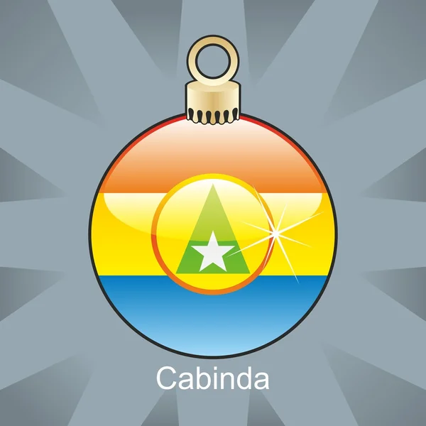 Cabinda vlag in christmas lamp vorm — Stockvector