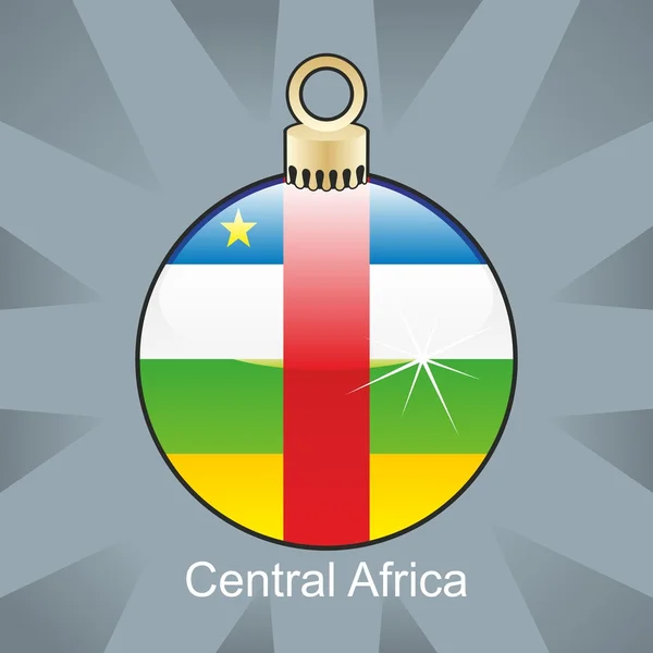 Central Africa flag in christmas bulb shape — Stock Vector
