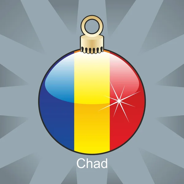 Tsjaad vlag in christmas lamp vorm — Stockvector