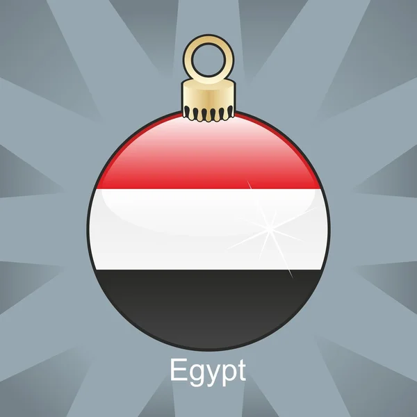 Egypten flagga i jul glödlampa form — Stock vektor