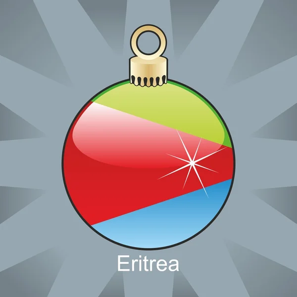Eritrea flagga i jul glödlampa form — Stock vektor