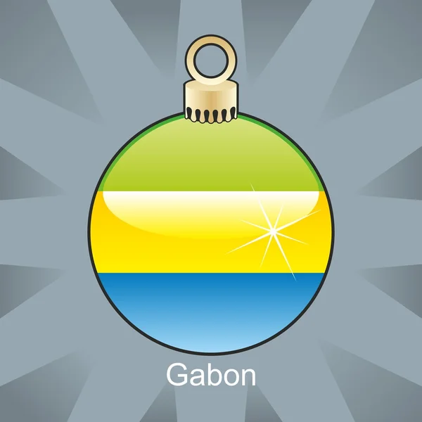 Bandera de Gabón en forma de bombilla de Navidad — Archivo Imágenes Vectoriales